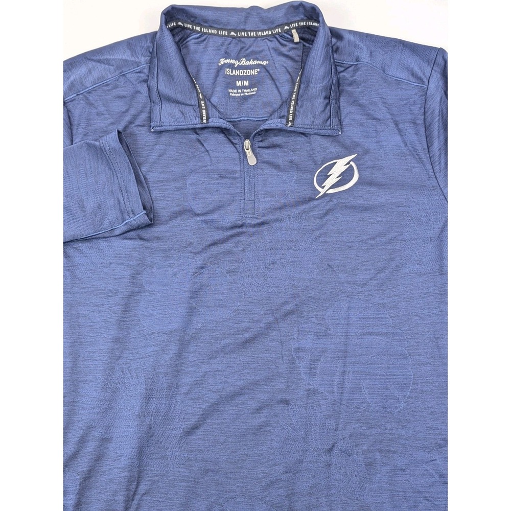 Tommy Bahama Island Zone‎ 1/4 Zip Mens Medium Tampa Bay Lightning Hockey Floral - Picture 3 of 9